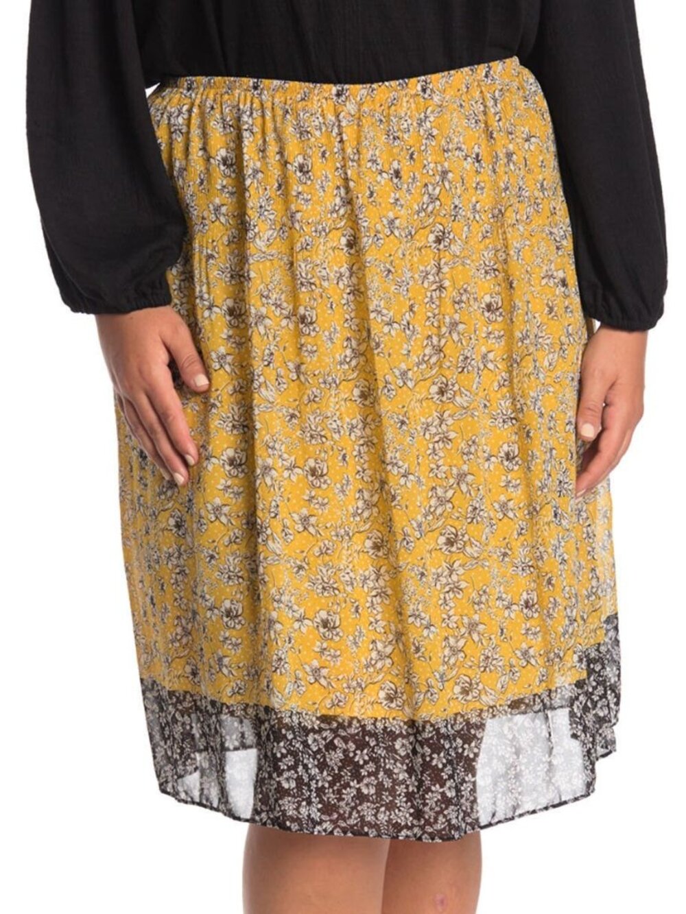 Gathered Waist Georgette Skirt